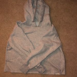 cropped gray hoodie